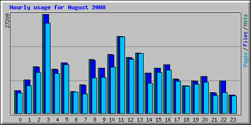 Hourly usage for August 2008